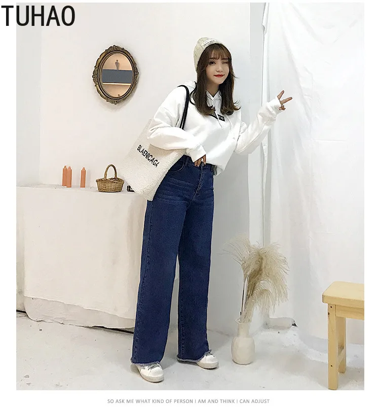TUHAO/женские джинсовые широкие брюки с высокой талией размера плюс, 3XL, 2XL, женские Джинсы бойфренда, рваные джинсы для женщин, джинсы LZ18