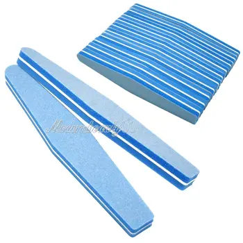 

10 Pcs Nail Art Sanding Files Buffing Block Sponge Grit Manicure #100 #180 Blue