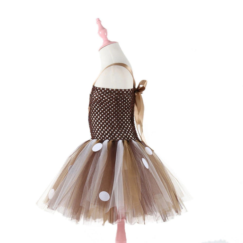 Moeble Christmas Deer Tutu Dress Baby Girls Birthday Party Dresses Purim Halloween Winter Cosplay Costume Clothes For Kids 1933