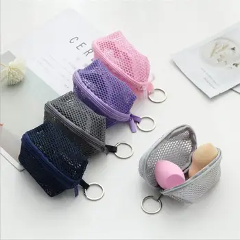 

Mini Mesh Coin Purse Egg Sponge Storage Bag Goddess Portable Travel Use Dustproof Cosmetic Organizer Earphone Key Storage