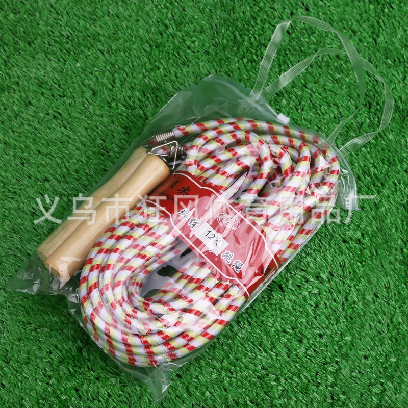 

12 M Long Jump Rope Groups Jump Rope Multi-seat Jump Rope Wooden Handle Collodion Cotton Collective Jump Rope Students Game