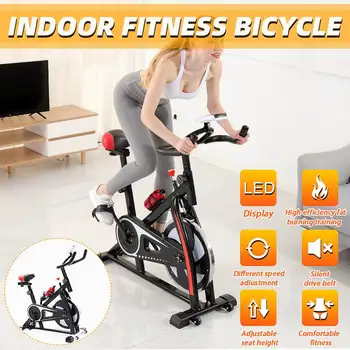 Spinning Cycle Bike Belt-Drive Stationary Bike With Seat Exercise For Home Gym Workout Sports Indoor Fitness Equipment 1