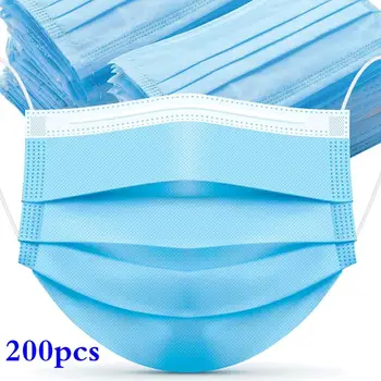 

3-Layer Disposable Face Mascarilla High-efficiency Breathing Cover Guards Accessories Non-woven Fabric