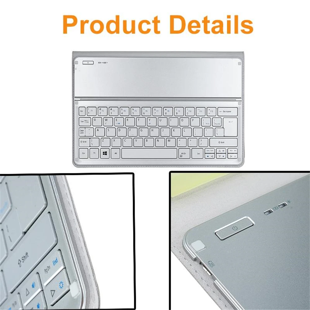 For Acer Iconia Tab W700 Keyboard Dock and Tablet Case KT-1252 Silve Bluetooth-compatible 