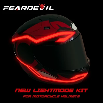 

Feardevil 4PCS Motorcycle LED Night Riding Helmet Lights EL Cold Signal Flashing Strip Kit Sticker USB Charger 3 Mode Universal