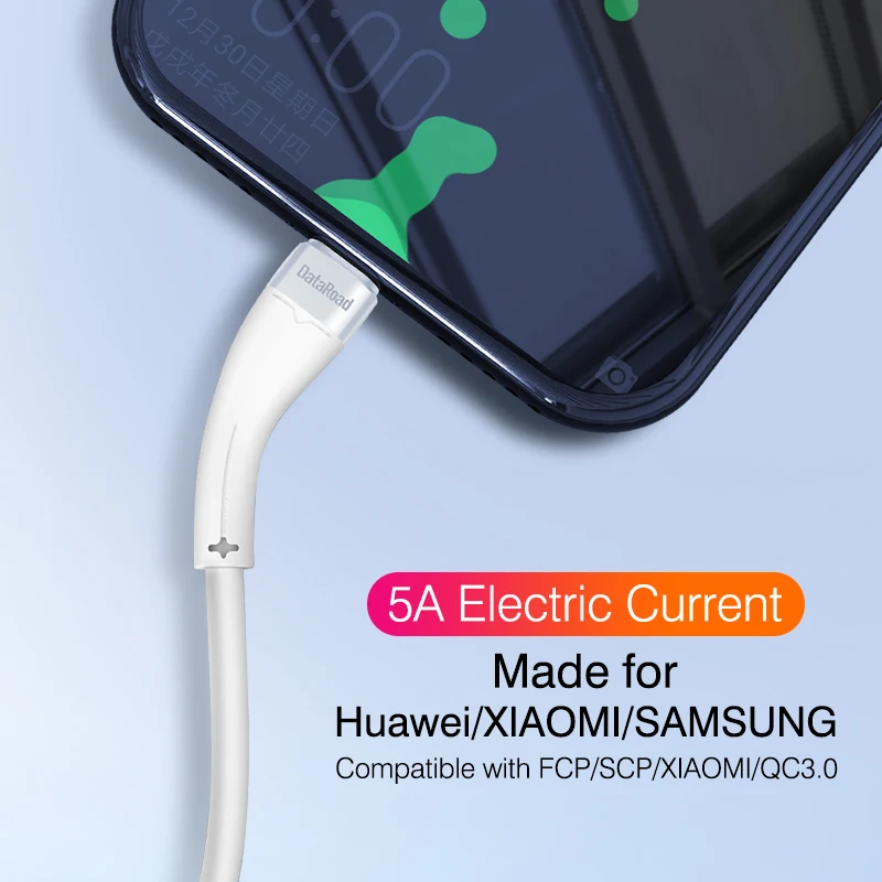 Кабель DataRoad PD 65 Вт 5A USB C к Type кабель QC3.0 для быстрой зарядки передачи данных Huawei P40