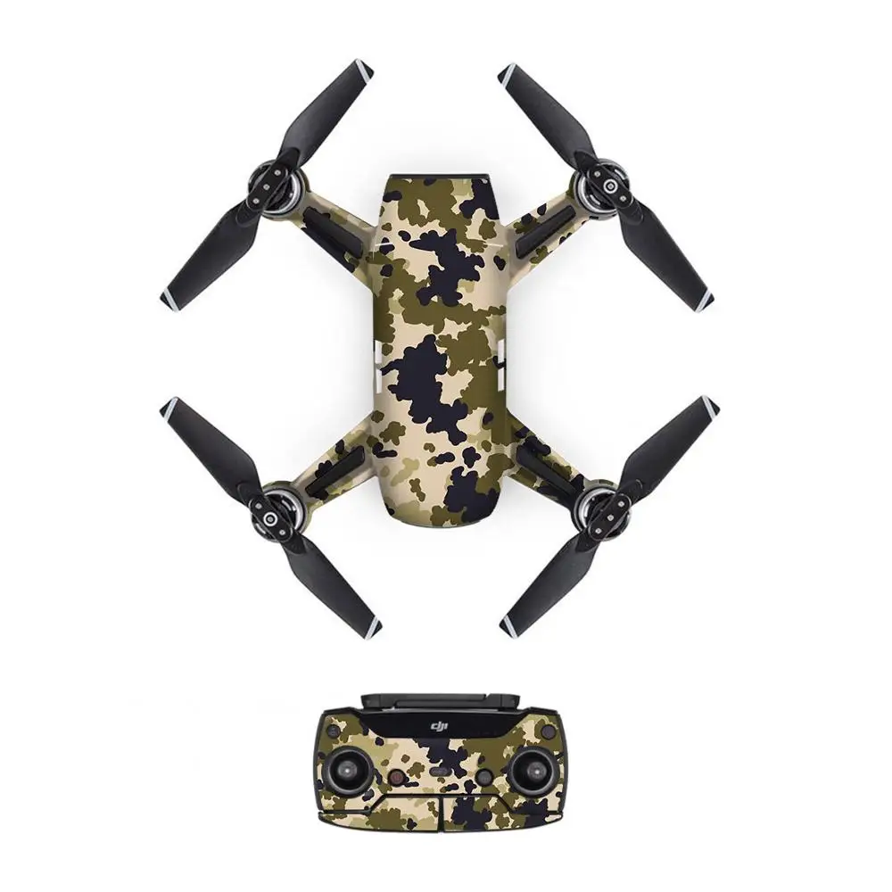 Камуфляжная наклейка из ПВХ для DJI Spark Drone body+ пульт дистанционного управления+ 3 батареи Защитная крышка DJI Кожа Наклейка s - Цвет: YSDJS0013