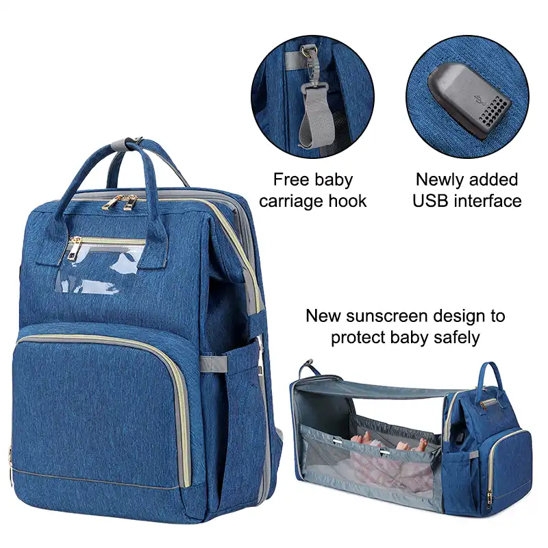 diaper bag with crib