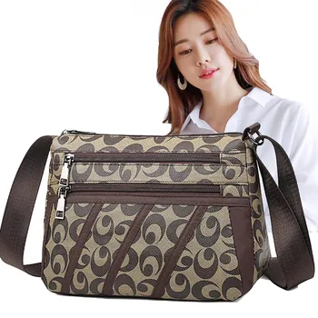

PU Waterproof Women's Printed Shoulder Bag High Quality Leather Strap Female Messenger Bag Luxury Designer Stitching Handbags