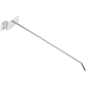 

20cm Long Slat Wall Hooks Silver Tone 3 Pcs for Board Shelf Shelving