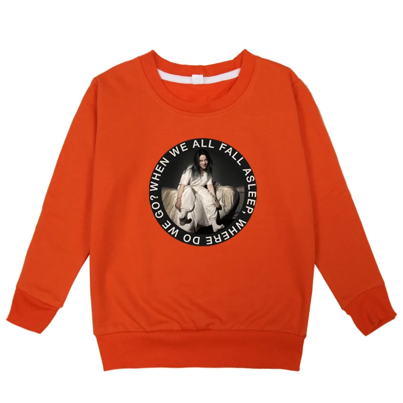 kids hoodies 4 Billie Eilish/Детские футболки с принтом; осенне-зимние толстовки с капюшоном; детские толстовки для маленьких мальчиков и девочек; хлопковый топ с длинными рукавами; костюм - Color: kids hoodies 4