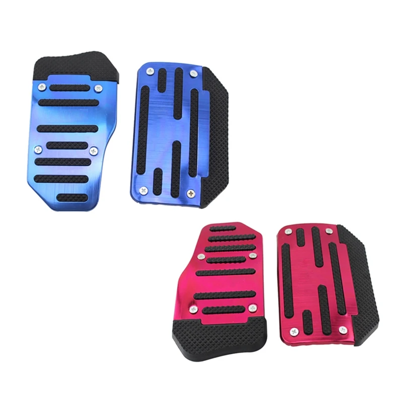 

2Pcs alloy Car Manual Series Automatic Brake Accelerator Non-slip Foot Rest Pedal Pad Cover Car Accessories
