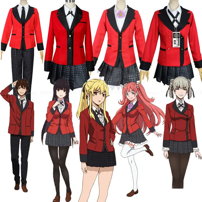 

Anime Anime00Cosplay Costume Jabami Yumeko Cosplay Costume Japanese High School Uniform Girls Clothes Women Suits WIGS