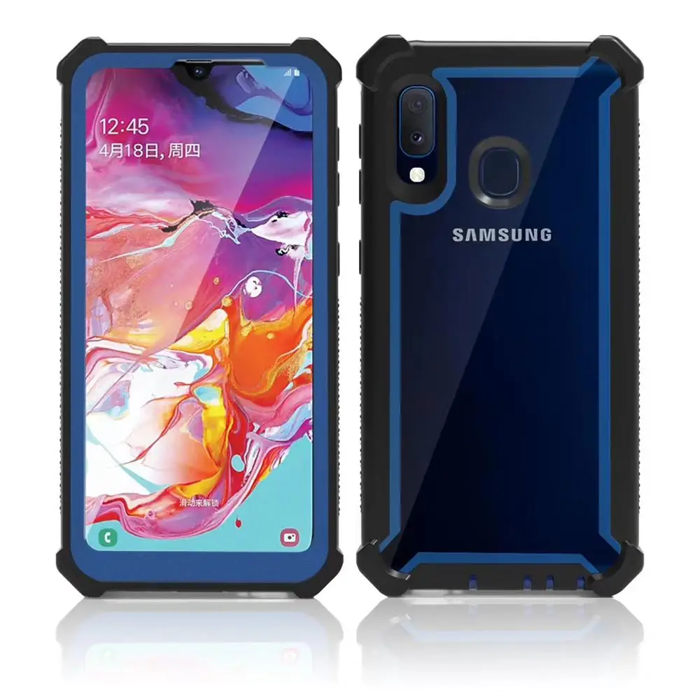 ТПУ+ ПК Противоударный Прозрачный чехол для samsung galaxy Note 10 9 8 S10 S9 S8 Plus Прозрачный чехол для samsung defender защита от падения - Цвет: Blue