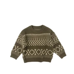 Pull en coton à manches longues pour enfants, pull Design Jacquard, tricoté, décontracté, pour bébés garçons et filles de 1 à 6 ans, nouvelle collection automne hiver 