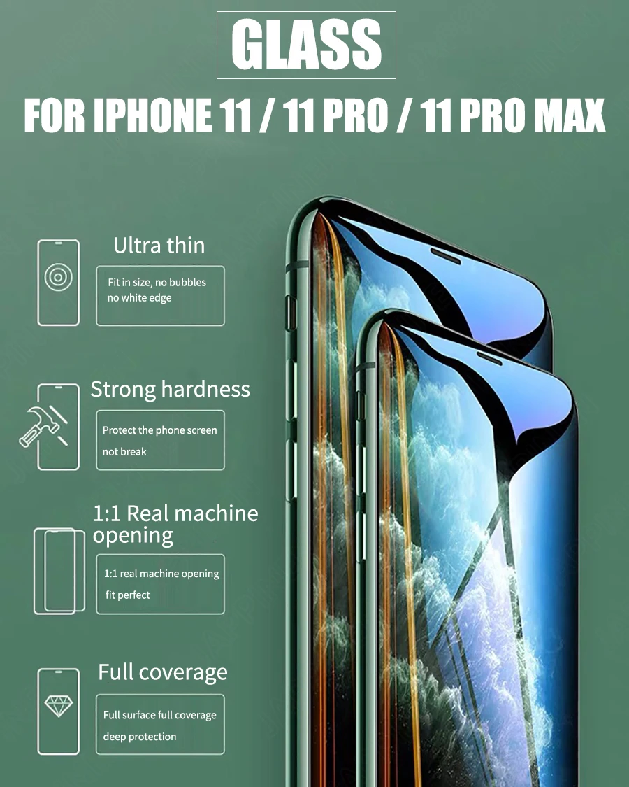 6D полное клеевое покрытие из закаленного стекла для iPhone 11 Pro XS Max Защитная пленка для экрана для iPhone 11 Pro XR X защитное стекло
