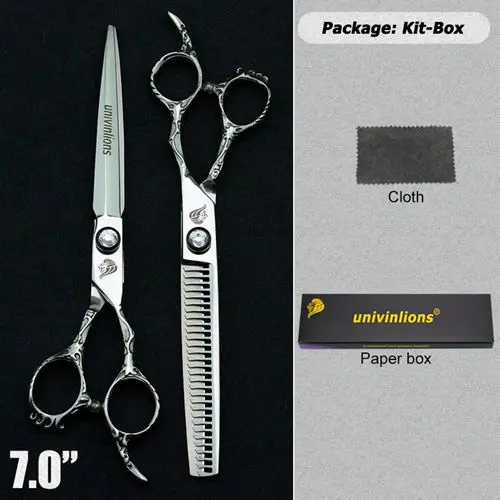 7" Pet Straight& Thinning Scissors Pet Dog Gromming Scissors Kit Pet Cutting ScissorsThinning Shears for Dog Cat Cutting Tools - Цвет: Pet Scissors Kit