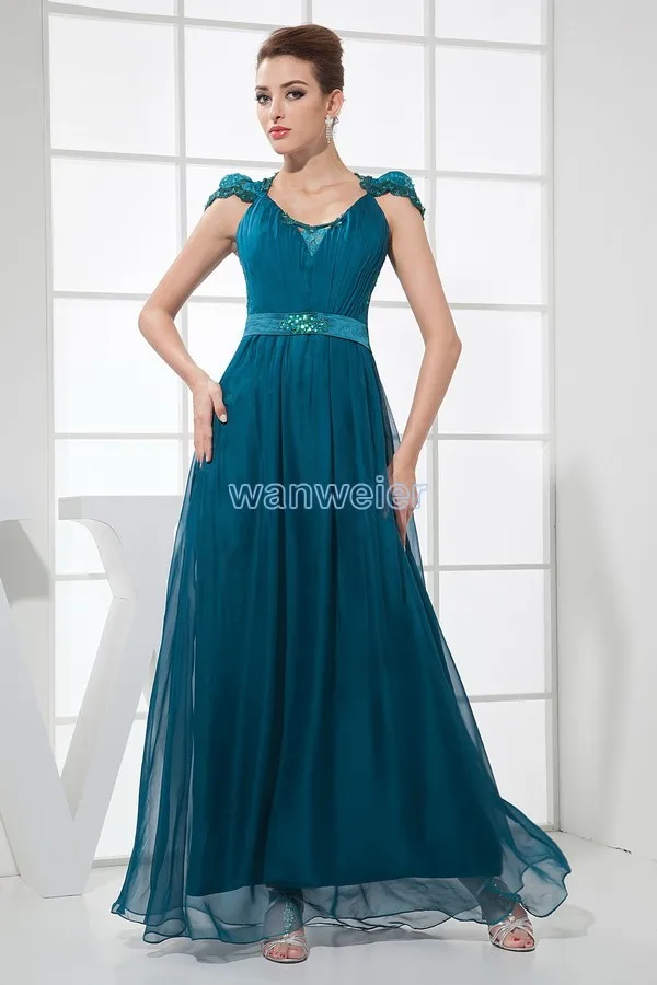 Same as picture free shipping hot seller new design cap sleeve custom color/size plus size beading Mother of the Bride Dresses - Цвет: Same as picture