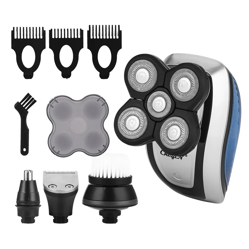 

4 In 1 Electric Hair Clipper 5 Blades Beard Trimmer Nose Trimmer Shavers For Men Portable Facial Cleaning Brush Hair Cutting Machine