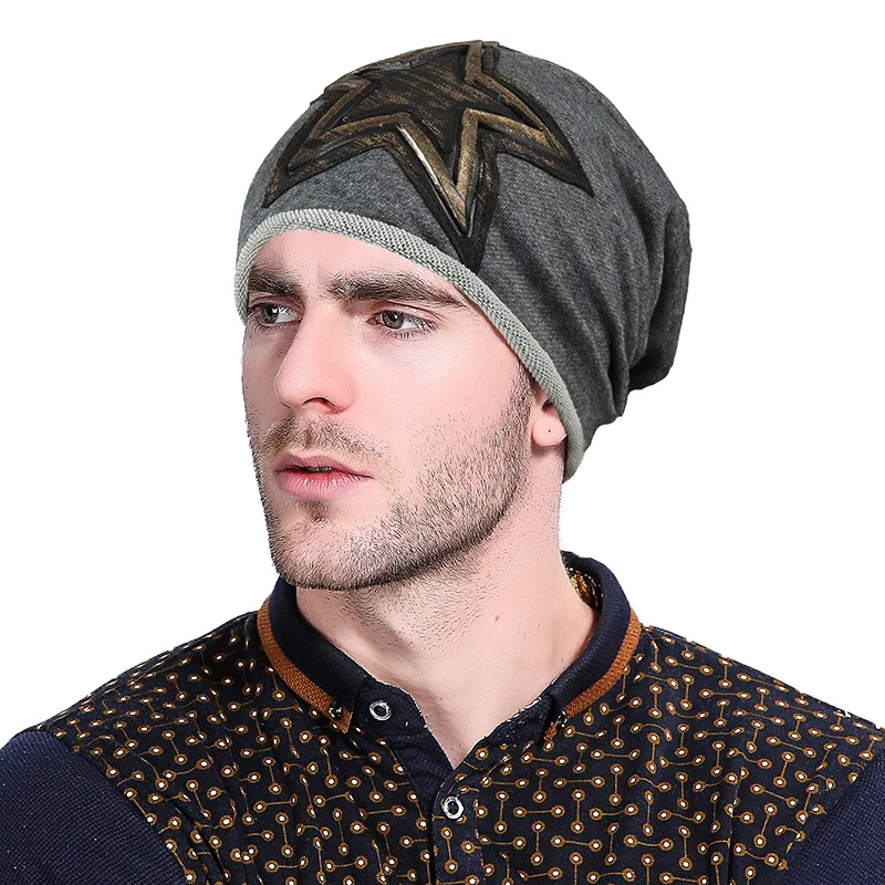 

Beanies Men's In Men Skullies Cotton Soft Breathable Hats Warm Street Hip-hop Nightclub Party Male Autumn Winter Sleeve Caps