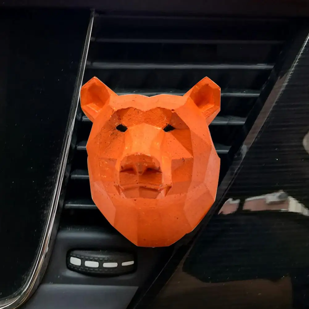Geometric Bear Head Car Plaster DIY Decoration Modeling Silicone Mold Fondant Cake Chocolate Aromatherapy Plaster Silicone Mold