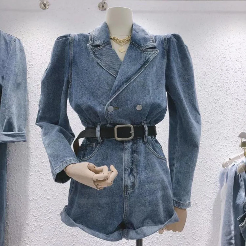 Женский комбинезон с высокой талией свободные шорты широкими штанинами