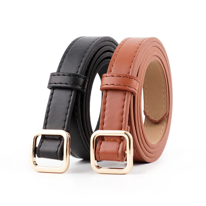 

Fashion Belt Women Trend Punk Square Pin Buckle Waistband Ladies Decorative Jean Thin Belt Simple Versatile 110cm