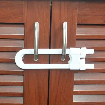 

4 PCS U Shape Infant Baby Safety Lock Children Kid Cabinet Latch Sliding Cabinet Lock