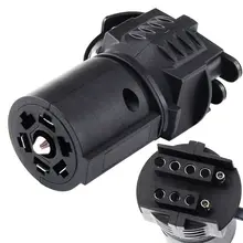 7 Pin Round to 4 Pin 5 Pin Flat Blade Trailer RV Boat Adapter Plug