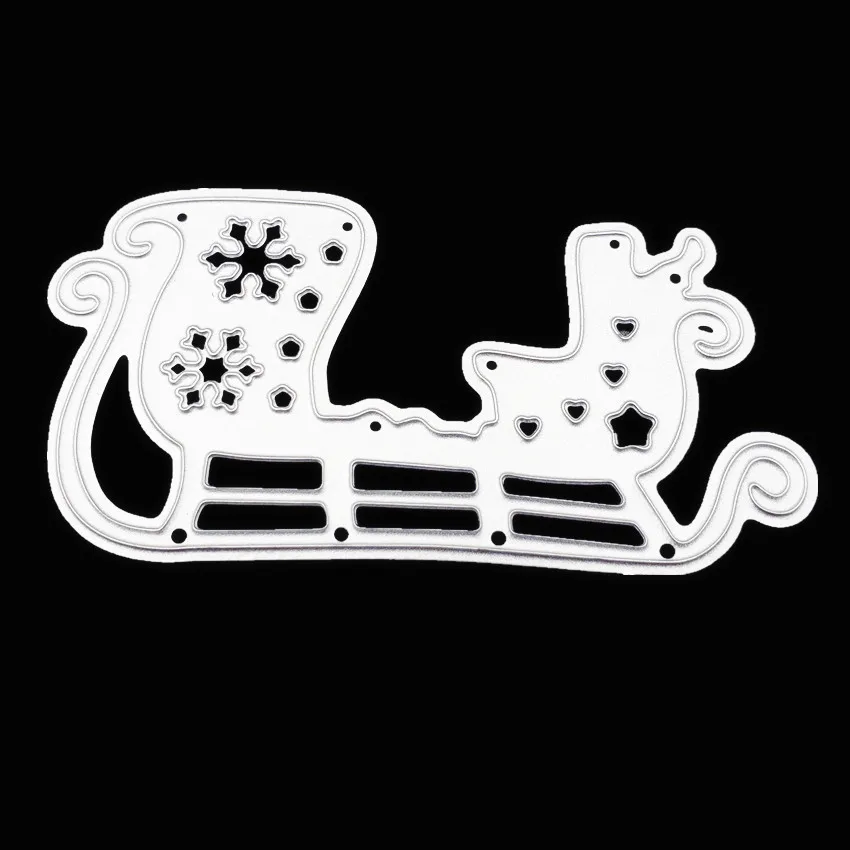 Ecool Merry Christmas серия sled металлические режущие штампы Скрапбукинг альбом DIY карты