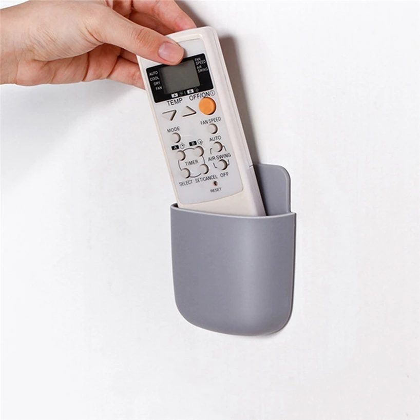 Perforated wall-mounted remote control toothbrush holder practical simple home bedroom convenient remote control hanging shelf