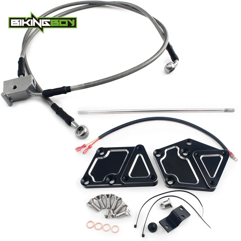 Full Set BIKINGBOY " передний контроль расширение для Harley Softail 2000 2001 2002 2003 04 05 06 FLSTN FXSTD FLSTSC FXST FXSTC Тормозная Линия - Цвет: Full Set