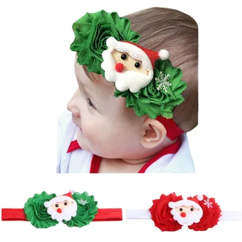 

Baby Kids Headwear Elastic Floral Christmas Stretch Headband Photo Prop Gift Hairband Accessories Xmas Headwears