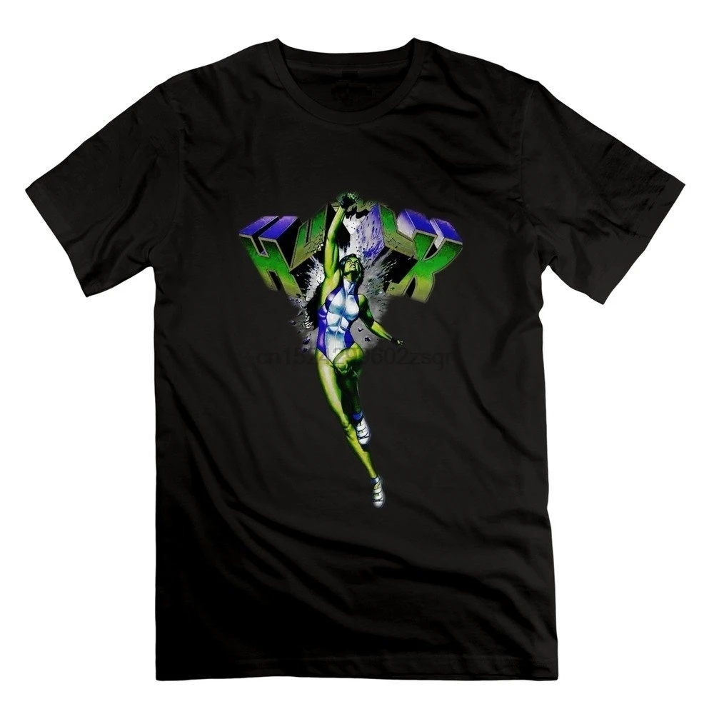 Сенсационная невероятная She Hulk Smash модная летняя мужская футболка черного