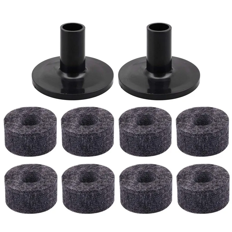 8PCS Cymbal Stand 25mm Felt Washer + 2PCS Cymbal Sleeves Replacement