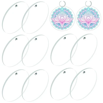 

100 Pieces of 5.08cm Diameter Transparent Acrylic Key Chain Blank Discs with Holes, perfect for DIY Acrylic Key Chains,