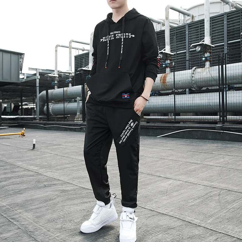 

Autumn MEN'S Sweater Hoodie New Style Trend Men Casual Sports Clothing Set Two-Piece Set Students Men's