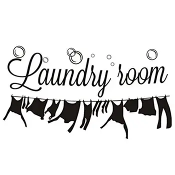 

"Laundry Room" laundry room decoration carved wall stickers can remove stickers:black