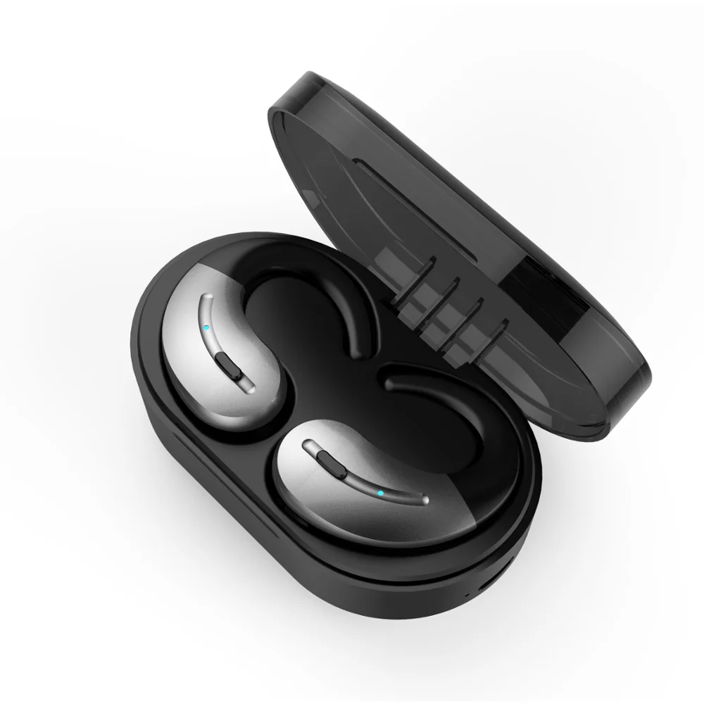 Серебристый A88-TWS Bluetooth V5.0, беспроводные наушники с крючками, удобные наушники-вкладыши для левого/правого уха - Цвет: Серебристый
