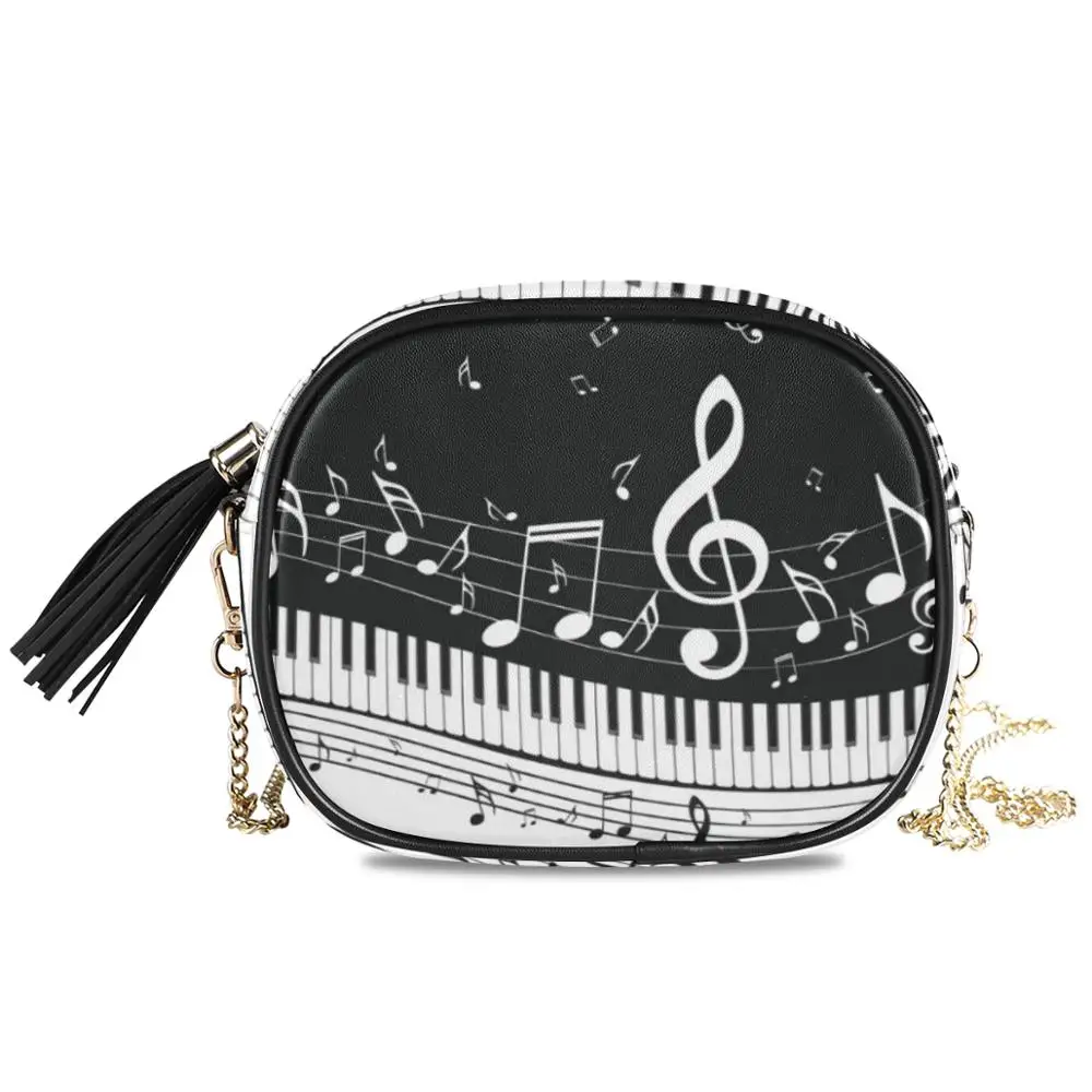 ALAZA Leather Crossbody Bags For Women Chain Messenger Shoulder Bag Music Note Piano Ladies Purses and Handbags Cross Body 2020|Shoulder Bags| - AliExpress