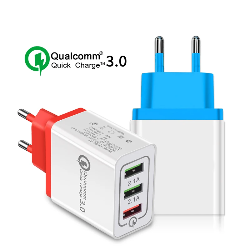 Быстрое зарядное устройство QC 3 0 с USB портами 5 В А быстрая зарядка адаптер для