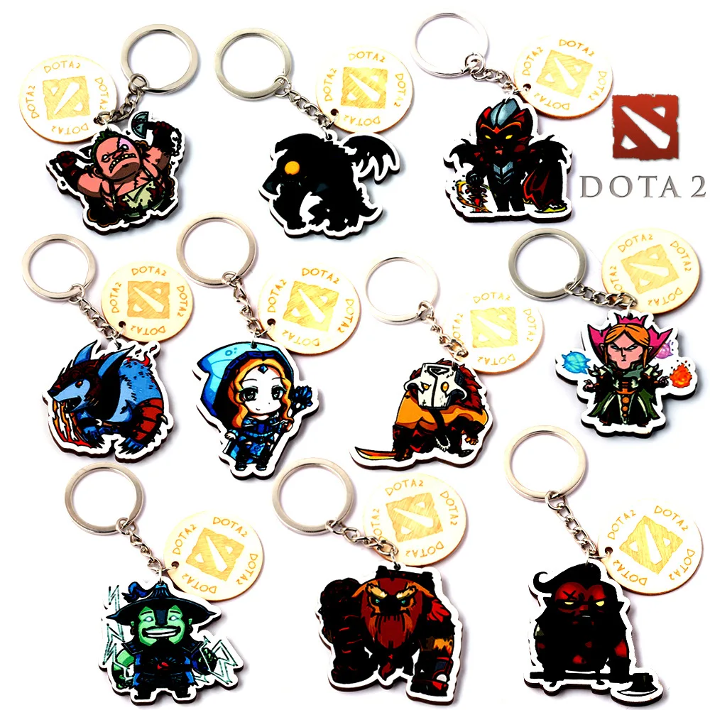 2020 Popular Game Dota2 key Chain Wooden Character Pendant Chains Porte Clef Anime Fan Jewelry | Украшения и аксессуары