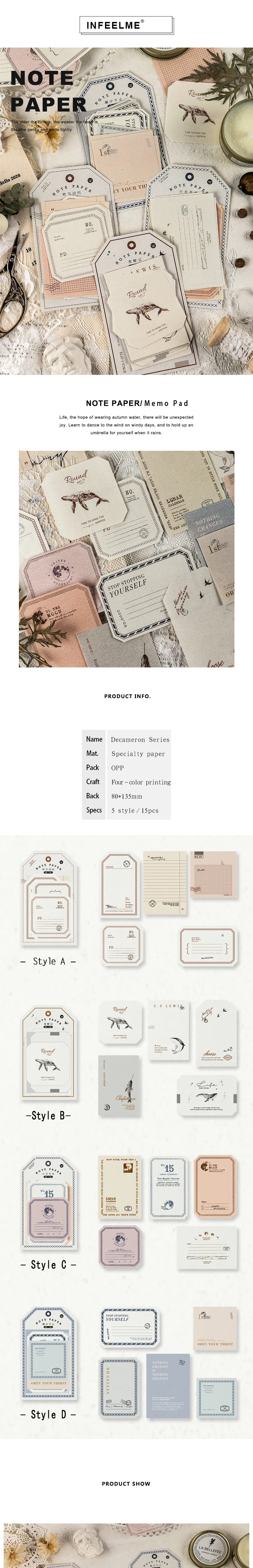 Journamm 15pcs Whale Kawaii Memo Pad Paper Planner To Do List Stationery Memo School Stationery Notepad School Sticky Notes
