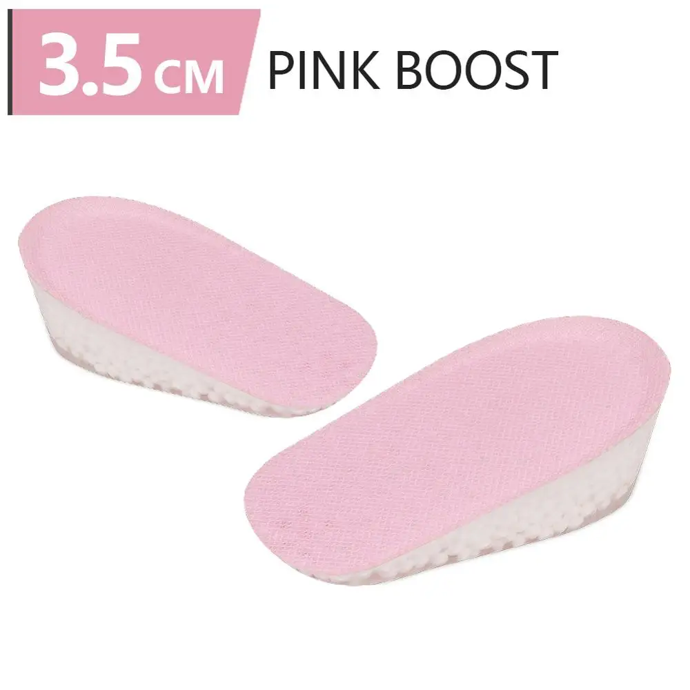 Pink 3.5CM 3ANGNI подушки силиконовые стельки для женщин 1,5/2,5/3,5 см Невидимый увеличивающие рост стельки для обуви на высоком каблуке Половина подошвы для обуви pad - Цвет: Pink 3.5CM