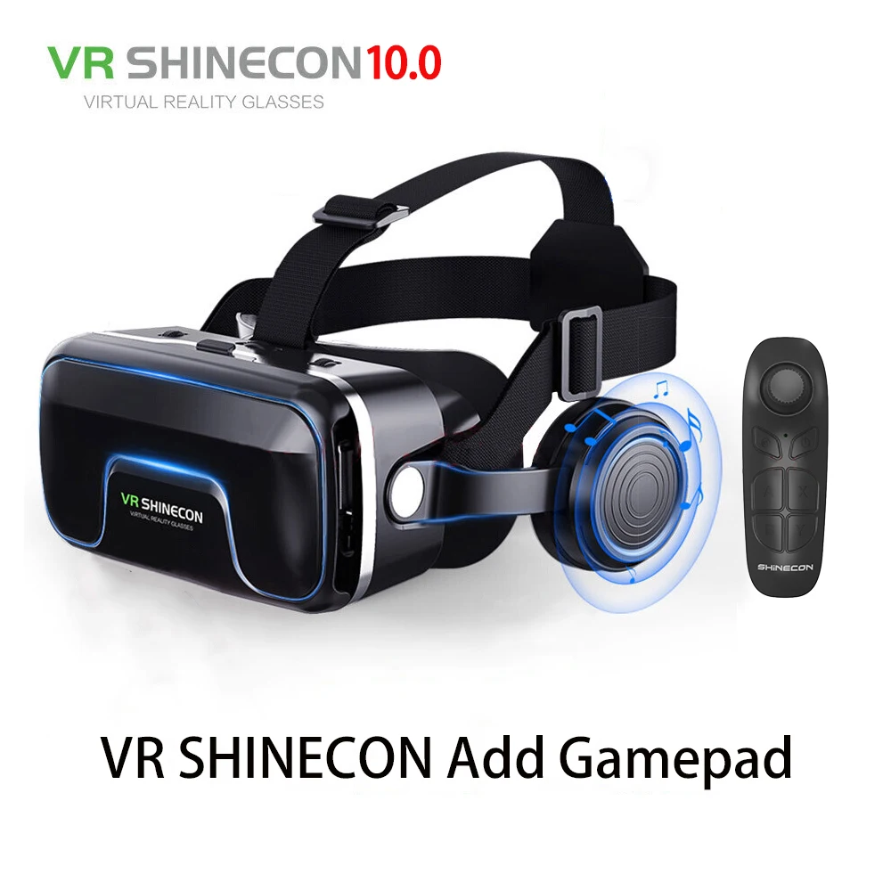 Хит! Google Cardboard VR shinecon Pro версия VR Виртуальная реальность 3D очки+ умный Bluetooth беспроводной пульт дистанционного управления геймпад - Цвет: VR ADD Gamepad