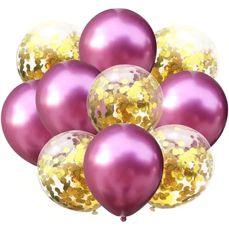 10 шт мульти конфетти хром шар Свадебные украшения DIY Baby Shower его для девочек и мальчиков Babyshower курица принадлежности для вечеринки-девичника - Цвет: chrome gold pink