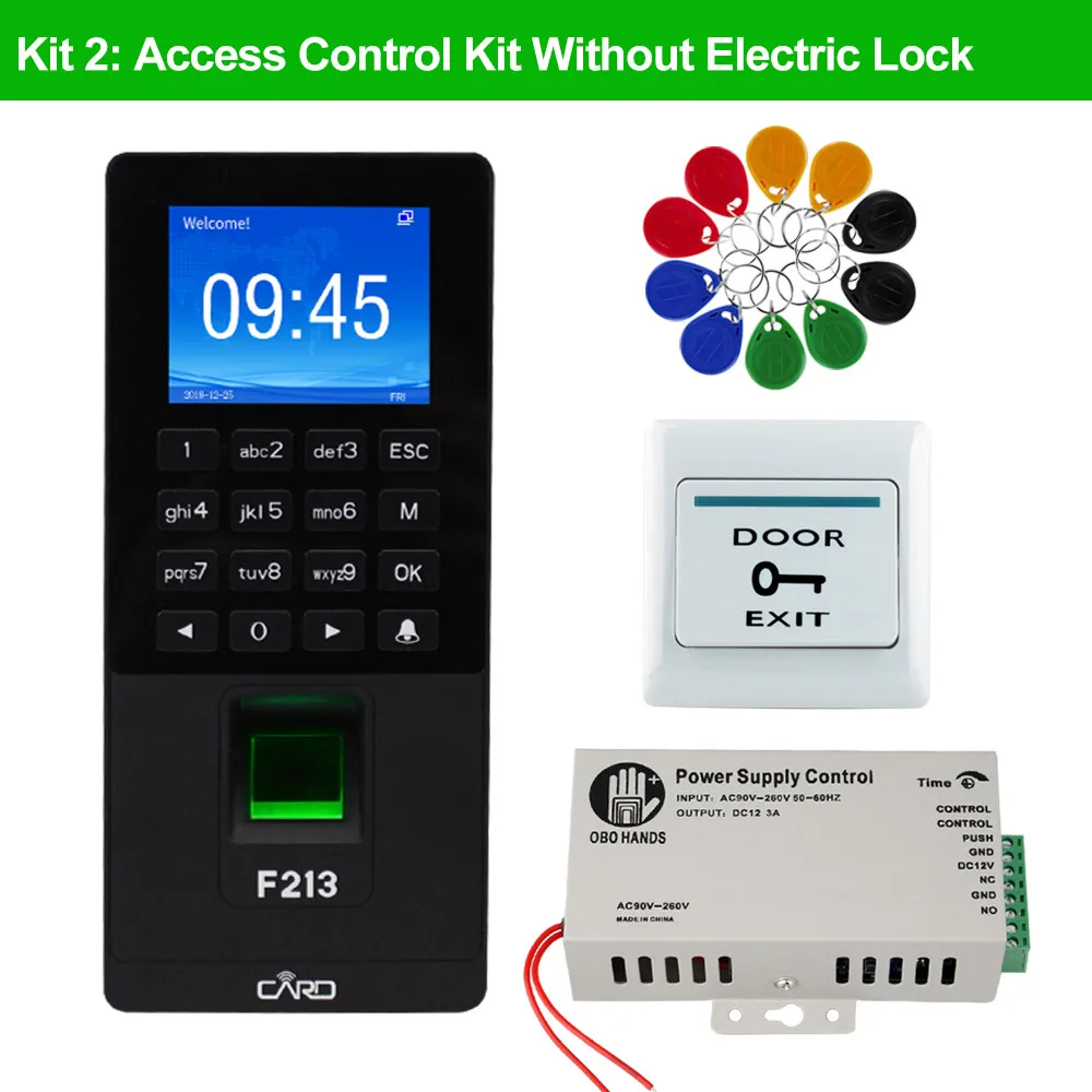 Kit without Lock RFID Клавиатура TCP/IP/usb-устройство для считывания отпечатков пальцев система контроля доступа двери биометрическое программное обеспечение DIY Электронный магнитный замок ударный болт замки - Цвет: Kit without Lock