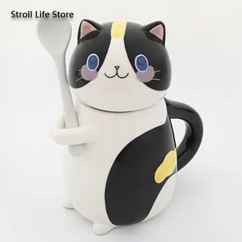 

Creative Korea Couple Cup Cute Cat Ceramic Mug Water Cup Birthday Gift To Men and Women Coffee Cup Friends Canecas Kitchen CM022