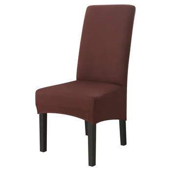 

1/2/4/6PCS Red Brown Chair Cover Solid Color Spandex Elastic Chair Covers For Dining Room Kitchen Wedding Banquet Hotel