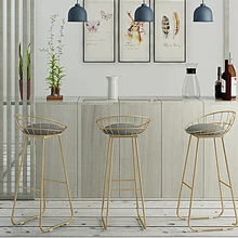 Европейский кованый барный стул на стойке, лаконичный обеденный стул для отдыха, оригинальное золотое, высокий стул для ног, стул для ресторана